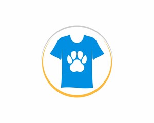 Sticker - Shirt with pet paws silhouette inside