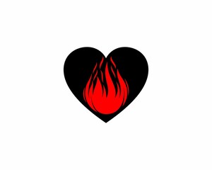Wall Mural - Fire inside the fire flame logo