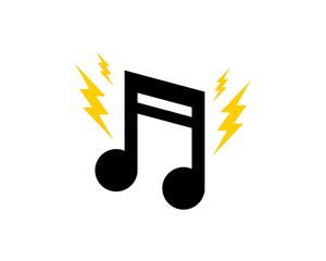 Wall Mural - music note with lightning symbol inside