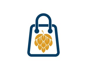 Wall Mural - Shopping paper bag with beer hops inside