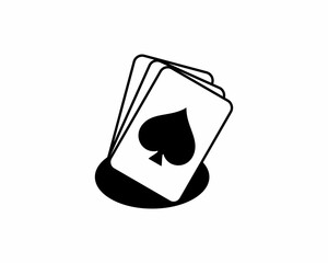 Poster - Ace poker card out of the hole illustration logo