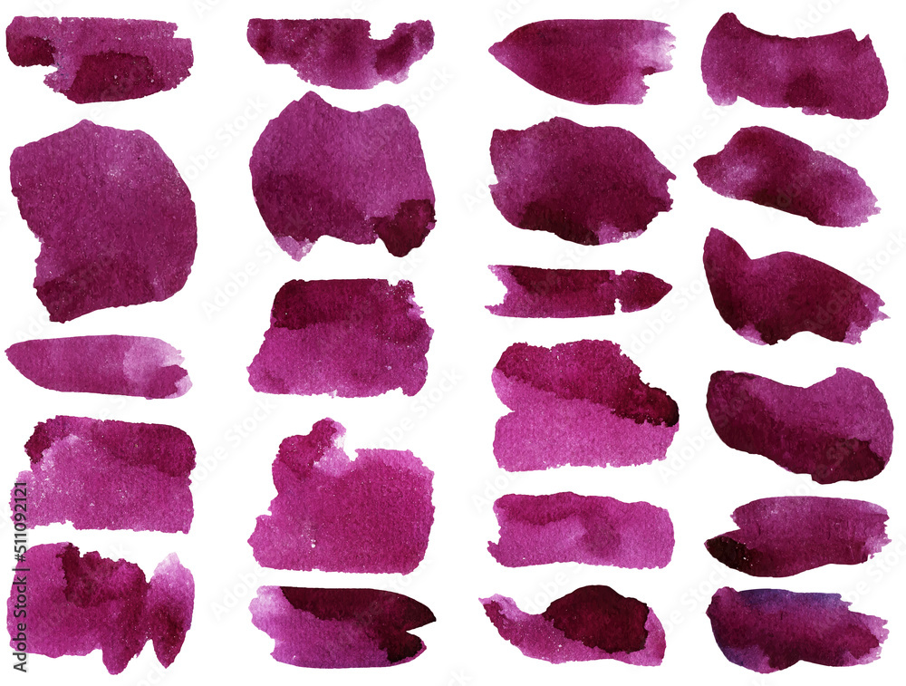 Set of watercolor stain. Spots on a white background. Watercolor ...