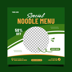 Special noodle menu social media banner post template