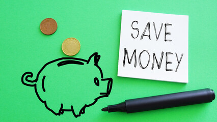 Sticker - Save money is shown using the text