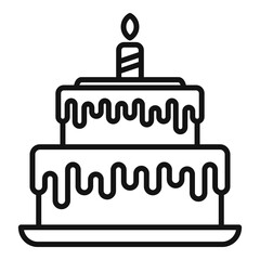 Canvas Print - Surprise cake icon outline vector. Gift present