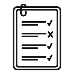 Poster - survey test icon outline vector. answer paper