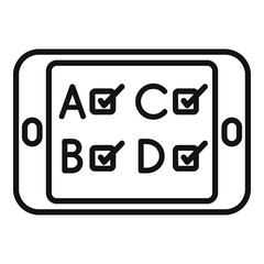 Poster - tablet test icon outline vector. form sheet