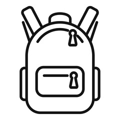 Poster - school backpack icon outline vector. paper form