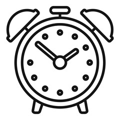 Poster - school alarm clock icon outline vector. test exam