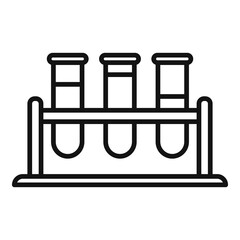 Sticker - Test tube stand icon outline vector. Survey sheet