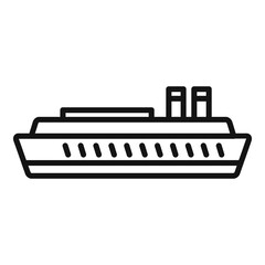 Wall Mural - Car transportation ferry icon outline vector. River ship