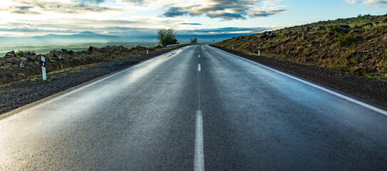 High speed road with cloud background