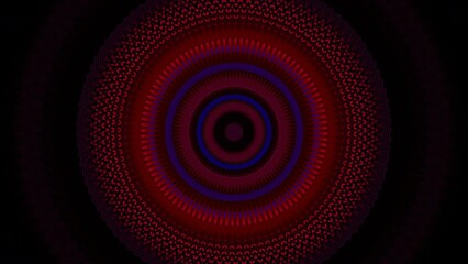 Poster - Neon rings pulsate to music. Design. Colorful glowing circles pulsate into musical beat. Stylish equalizer made of colorful neon rings