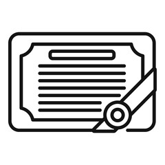 Poster - Degree diploma icon outline vector. School graduation