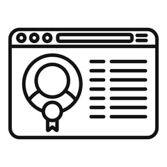 Poster - Online education icon outline vector. Study hat