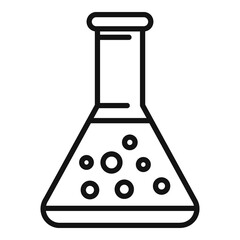 Poster - Chemical school flask icon outline vector. University study