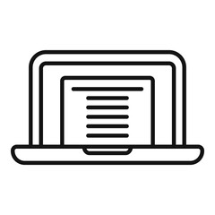 Poster - Online certificate icon outline vector. Degree education