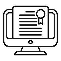 Poster - Online degree icon outline vector. Education diploma