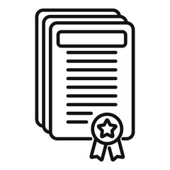 Poster - College diploma icon outline vector. Degree cap