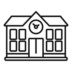 Poster - School building icon outline vector. Degree education
