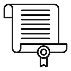 Poster - Degree study icon outline vector. University online