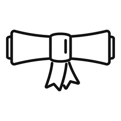 Poster - Degree diploma roll icon outline vector. Online university