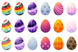 Fototapeta Dinusie - Easter eggs fantasy set. Vector illustration.