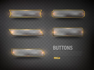 Wall Mural - buttons set web steel on background color black 25