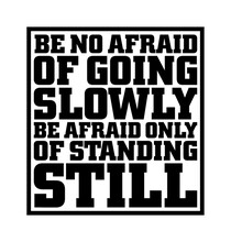 Be Not Afraid Of Going Slowly, Be Afraid Only Of Standing Still. Motivational Quote.