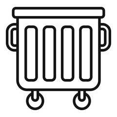 Sticker - Trash bin icon outline vector. Waste food