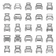 © anatolir - Trunk car icons set outline vector. Sedan bag