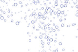 Fototapeta Na ścianę - Blue air Bubbles, oxygen, champagne crystal clear isolated on white background modern design. Vector illustration of EPS 10.