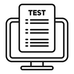 Poster - online pc test icon outline vector. paper check