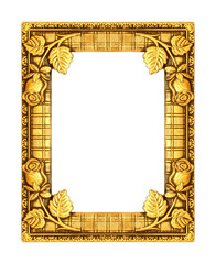 Wall Mural - The antique gold frame isolate on white background