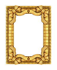 Wall Mural - The antique gold frame isolate on white background