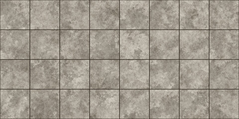 Poster - Seamless vintage cottagecore brown sandstone marble tiles background texture. Tileable shabby chic natural stone wall, floor, wallpaper pattern or flatlay backdrop. High resolution 3D Rendering..