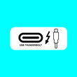 usb type-c thunderbolt icon simple flat connector vector design