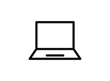 Laptop Icon With Line Style And Perfect Pixel Icon