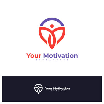 Point People logo design vector template, Initial M with People logo concepts illustration.