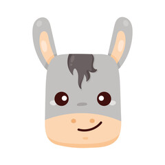 Poster - donkey farm animal head