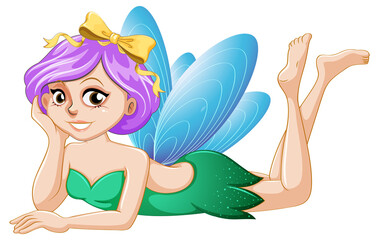 Wall Mural - Beauty fairy on a white background