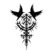 Scandinavian viking black grunge symbol