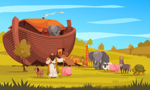 Noah Ark Cartoon Illustration