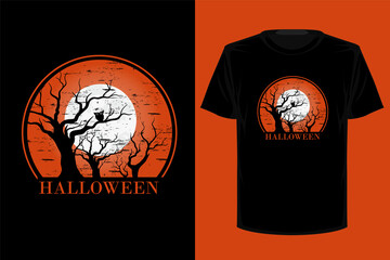Fototapete - Halloween retro vintage t shirt design