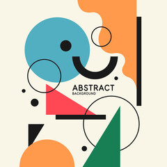 Poster - Composition with geometric shapes. Abstract background for design. Trendy stylish graphics