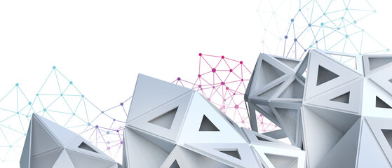 Aufkleber - Business concept. Creative idea Metaverse futuristic architecture Background with network connection and Innovation concept for digital technology. protection, banner, banner, website -3d Rendering