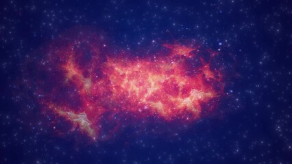 Wall Mural - 3D Outer space animation Red Pink Space flight to Helix nebula 