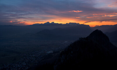 Wall Mural - Vivid sunset in the mountains