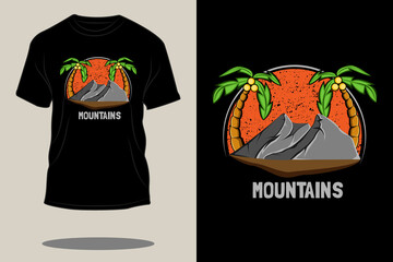 Wall Mural - Mountain retro vintage t shirt design