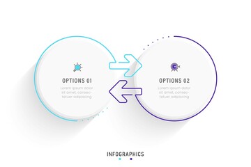 Wall Mural - vector infographic label design template with icons and 2 options or steps. can be used for process 
